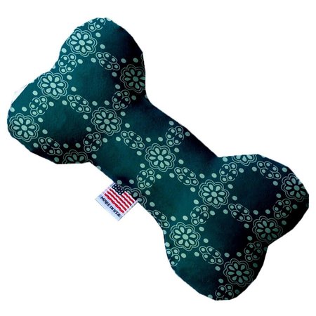 MIRAGE PET PRODUCTS Blue Flowers 8 in. Stuffing Free Bone Dog Toy 1220-SFTYBN8